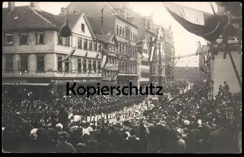 ALTE POSTKARTE BRAUNSCHWEIG FEST PARADE VERMUTLICH KAISERBESUCH Festschmuck Flaggen Kaiser cpa postcard AK Ansichtskarte