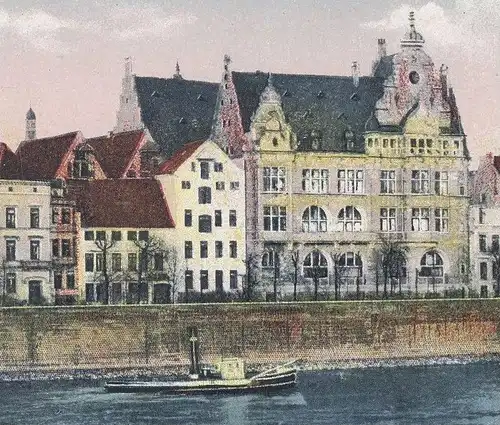 ALTE POSTKARTE BREMEN ANSGARIIKIRCHE WESTERPARTIE AN DER SCHLACHTE Kirche Church Ship Église postcard cpa Ansichtskarte