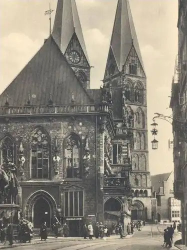 ALTE POSTKARTE BREMEN RATHAUS UND DOM postcard cpa AK Ansichtskarte