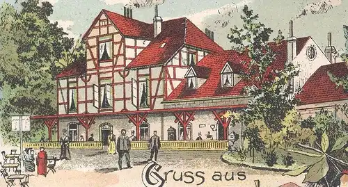 ALTE LITHO POSTKARTE GRUSS AUS HÖPKENSRUH OBERNEULAND BEI BREMEN Ziege Goat Chèvre postcard cpa AK Ansichtskarte