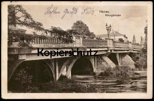 ALTE POSTKARTE HANAU KINZIGBRÜCKE 1928 Brücke bridge pont cpa postcard AK Ansichtskarte