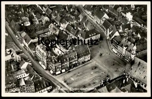 ALTE POSTKARTE ZWICKAU FLUGZEUGAUFNAHME Fliegeraufnahme Luftbild postcard cpa AK Ansichtskarte