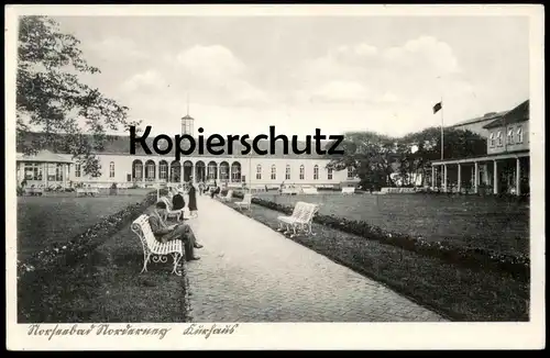 ALTE POSTKARTE NORDSEEBAD NORDERNEY KURHAUS 1946 BÄNKE RAST cpa postcard Ansichtskarte AK