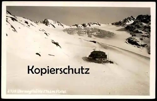 ALTE POSTKARTE VERNAGTHÜTTE ÖTZTAL ROFANTAL SÖLDEN Fluchtkogel Hintergraslspitze Gletscher glacier Tirol