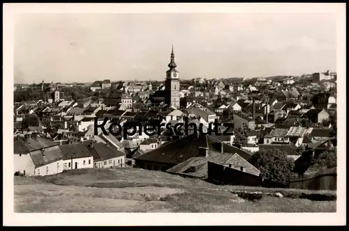 ALTE POSTKARTE TREBIC CELKOVY POHLED 1948 Panorama Kirche Tschechische Republik ceska republika czech republic postcard