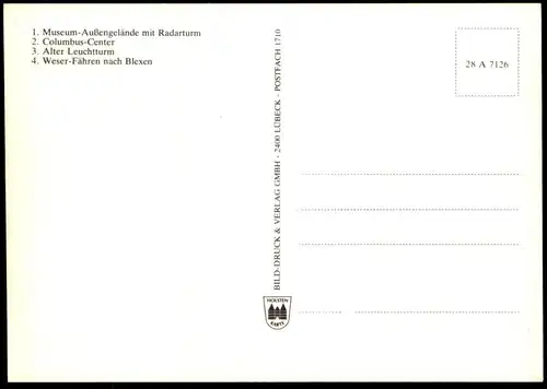 ÄLTERE POSTKARTE SEESTADT BREMERHAVEN COLUMBUS CENTER WESER FÄHREN NACH BLEXEN ALTER LEUCHTTURM postcard cpa AK