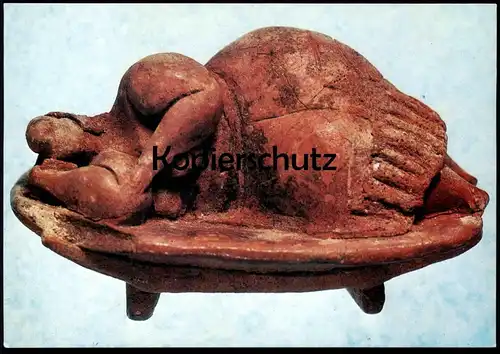 ÄLTERE POSTKARTE MALTA NATIONAL MUSEUM OF ARCHAEOLOGY VALLETTA THE SLEEPING LADY TERRACOTTA Ansichtskarte postcard cpa