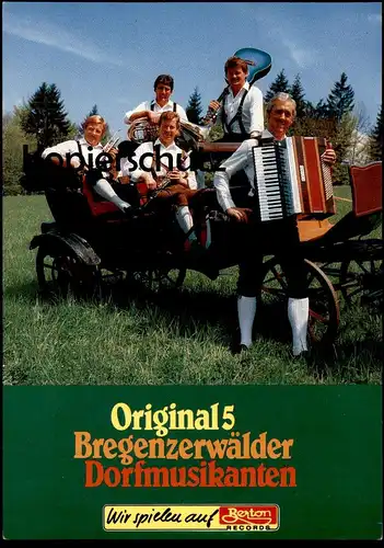ÄLTERE POSTKARTE ORIGINAL 5 BREGENZERWÄLDER DORFMUSIKANTEN EGG ÖSTERREICH WEILER IM ALLGÄU Kapelle Autogramm autograph