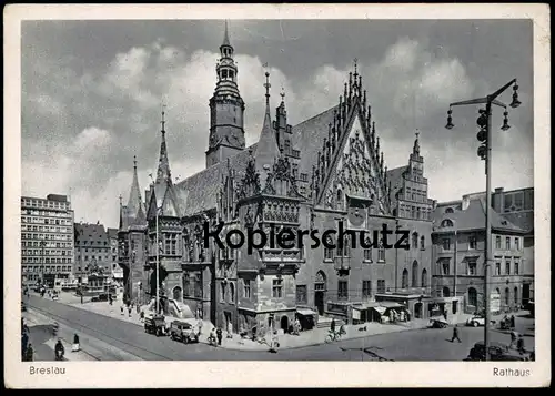 ALTE POSTKARTE BRESLAU RATHAUS 1940 WROCLAW Polen Polska Poland postcard Ansichtskarte cpa AK