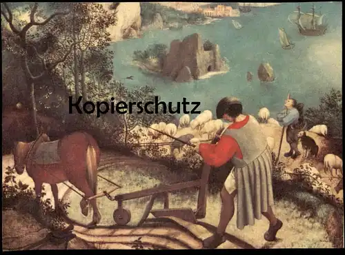 ÄLTERE KÜNSTLER POSTKARTE PIETER BRUEGEL LANDSCHAFT MIT DEM STURZ DES IKARUS MUSÉES ROYAUX BEAUX ARTS BRÜSSEL postcard
