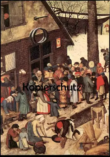ÄLTERE KÜNSTLER POSTKARTE PIETER BRUEGEL DIE VOLKSZÄHLUNG IN BETHLEHEM GEMÄLDEGALERIE VADUZ FÜRST LIECHTENSTEIN postcard