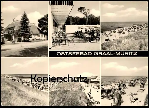 ÄLTERE POSTKARTE OSTSEEBAD GRAAL-MÜRITZ STRAND GASTSTÄTTE KREIS ROSTOCK cpa postcard Ansichtskarte AK