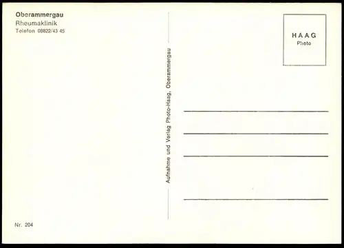 ÄLTERE POSTKARTE OBERAMMERGAU RHEUMAKLINIK IM WINTER Klinik Rheuma Krankenhaus Hospital Ansichtskarte postcard cpa AK
