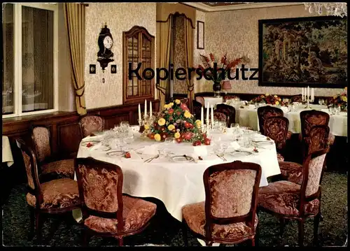 ÄLTERE POSTKARTE SPIEZ STRANDHOTEL BELVÉDÈRE LE RESTAURANT FRANCAIS UHR clock horloge Wanduhr cpa Ansichtskarte postcard