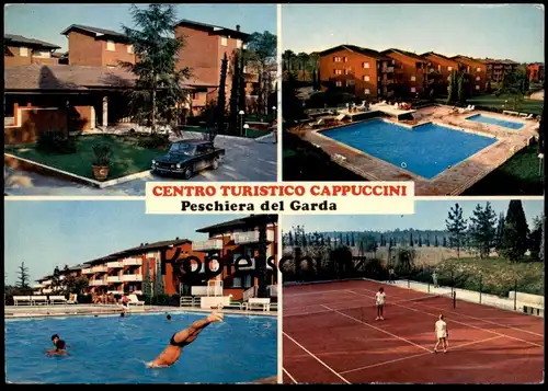 ÄLTERE POSTKARTE CENTRO TURISTICO CAPPUCCINI PESCHIERA DEL GARDA FIAT TENNIS SWIMMING POOL cpa Ansichtskarte postcard AK