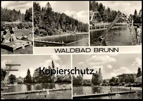 ALTE POSTKARTE WALDBAD BRUNN AUERBACH Bad bath piscine swimming pool Freibad Schwimmbad postcard MiNr. 2428 agra 1978