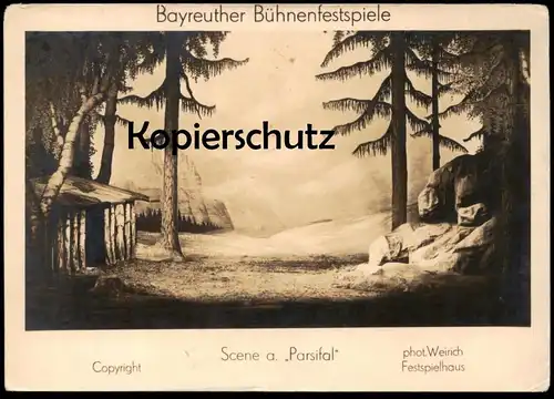 ALTE POSTKARTE BAYREUTHER BÜHNNENFESTSPIELE SCENE A PARSIFAL BAYREUTH FESTPIELE cpa AK Ansichtskarte postcard