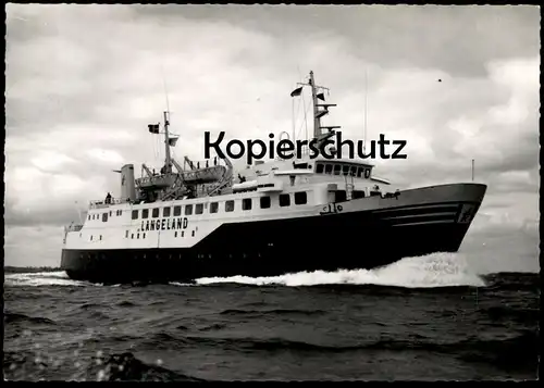 ÄLTERE POSTKARTE MOTORSCHIFF LANGELAND MS MARINE FOTOGRAF RENARD KIEL Fähre ferry Schiff ship postcard cpa Ansichtskarte