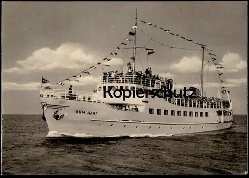 ÄLTERE POSTKARTE M.S. MOTORSCHIFF RÜM HART NORDSEEHEILBAD WYK AUF FÖHR MS Schiff ship postcard cpa AK Ansichtskarte