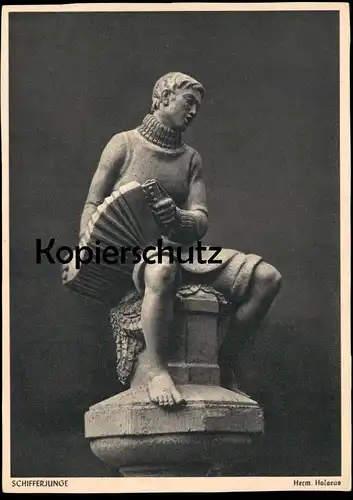 ALTE POSTKARTE HERMANN HOSAEUS SCHIFFERJUNGE 1942 Akkordeon Bildhauer sculpteur sculptor Ansichtskarte cpa postcard AK