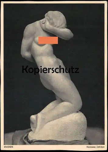 ALTE POSTKARTE HERMANN ZETTLITZER KNIEENDE 1942 DEUTSCHE PLASTIK Frau Brust Bildhauer sculpteur sculptor postcard cpa AK
