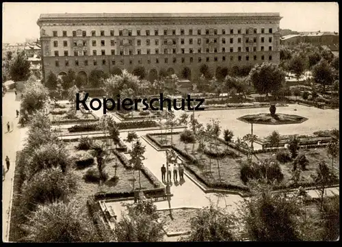 ÄLTERE POSTKARTE KUIBYSCHEW SQUARE PLATZ SAMARSKOI ALLEE AVENUE Russia Russland cpa postcard AK Ansichtskarte