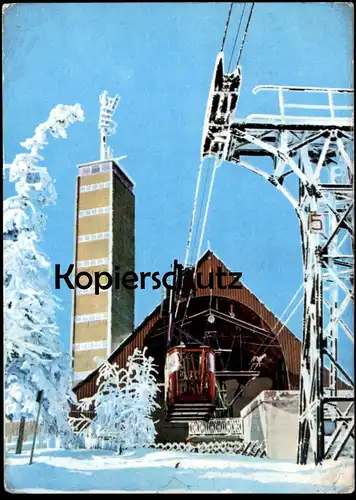 ÄLTERE POSTKARTE OBERWIESENTHAL BERGSTATION DER DRAHTSEILBAHN SEILBAHN STATION cable car Ansichtskarte AK cpa postcard