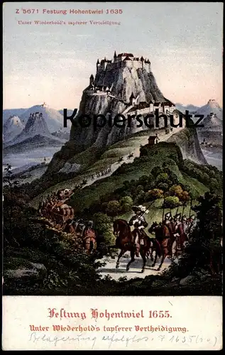 ALTE POSTKARTE FESTUNG HOHENTWIEL 1635 UNTER WIEDERHOLD'S TAPFERER VERTEIDIGUNG SINGEN cpa postcard Ansichtskarte AK