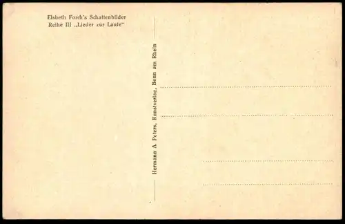 ALTE KÜNSTLER POSTKARTE DAS LIEBESLIED LIEBE ELSBETH FORCK Scherenschnitt couple in love postcard cpa AK Ansichtskarte