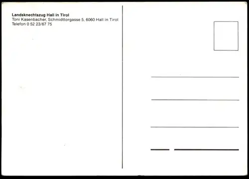 ÄLTERE POSTKARTE HALL IN TIROL LANDSKNECHTSZUG LANDSKNECHT TRACHT TRADITION traditional Austria postcard Ansichtskarte