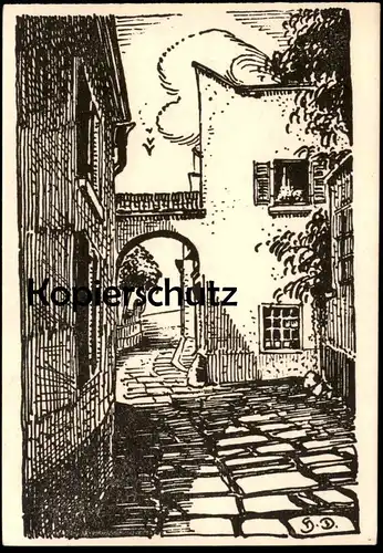 ALTE KÜNSTLER POSTKARTE PEUERBACH FLEISCHERGÄSSCHEN HANS DOBLMAYER Österreich Austria Doblmaier postcard AK Elektrizität