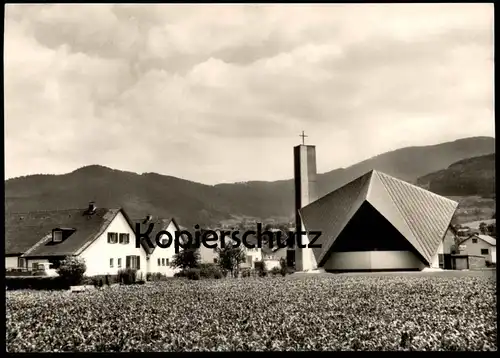 ÄLTERE POSTKARTE KOLLNAU GUTACH EVANGELISCHE KIRCHE MIT PFARR- UND GEMEINDEHAUS AUFNAHME HENRICH WILCKENS Waldkirch