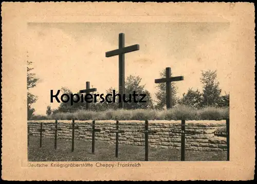 ALTE POSTKARTE CHEPPY CIMETIÈRE DEUTSCHE KRIEGSGRÄBERSTÄTTE FRANKREICH Soldaten-Friedhof cemetery cpa postcard