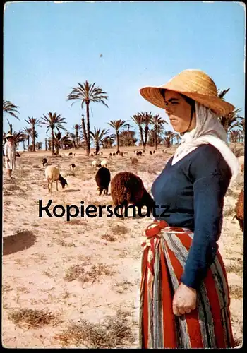 ZWEI ÄLTERE POSTKARTE TUNISIE TUNESIEN BERGERE L'EAU DANS LE SAHARA Tracht traditional costume postcard cpa AK