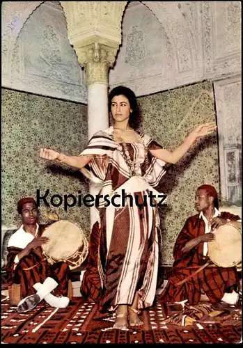 ZWEI ÄLTERE POSTKARTEN DANSEUSES TUNISIENNES TUNESIEN TUNISIE TANZ Tracht traditional costume folclorique dance danse