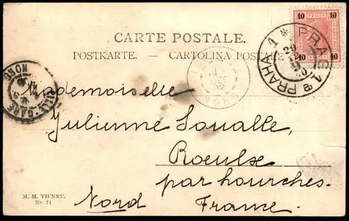 ALTE POSTKARTE JUNGE MIT BRIEF SCHWEIN FRISST AUS SCHUBKARRE PIG COCHON GLÜCKLICHES NEUJAHR postcard Ansichtskarte AK