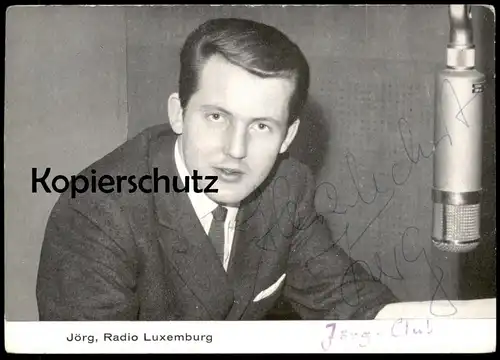 ALTE KARTE RADIO LUXEMBURG JÖRG-CLUB MALBORN JÜRGEN EBNER AUTOGRAMM LUXEMBOURG cpa postcard Ansichtskarte AK