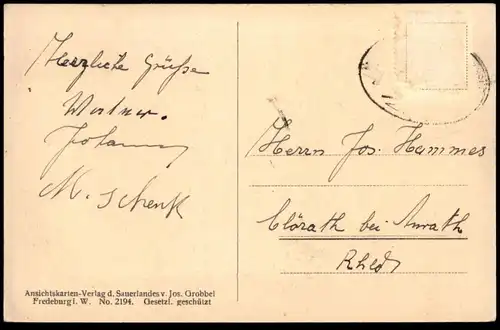 ALTE POSTKARTE OBERHUNDEM PANORAMA TOTALANSICHT Kirchhundem Sauerland Ansichtskarte cpa postcard AK