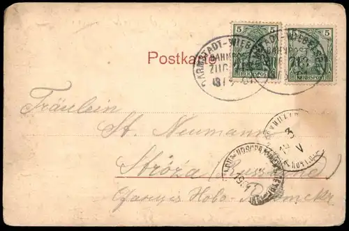 ALTE POSTKARTE GRUSS VON DER VILLA BURGWALD POST EBERSTADT BERGSTRASSE DARMSTADT 1901 AK Ansichtskarte cpa postcard