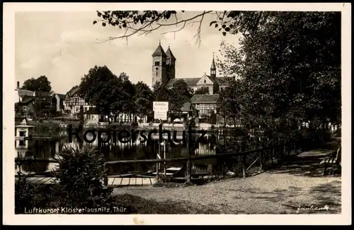 ALTE POSTKARTE KLOSTERLAUSNITZ GONDELSTATION TEICH SCHILD SCHWÄNE BELÄSTIGEN VERBOTEN Zieschank postcard Ansichtskarte