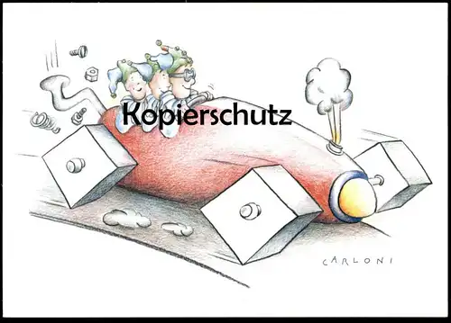 ÄLTERE KÜNSTLER POSTKARTE GIACOMO CARLONI JOKERS AUTO Humor humour car voiture cpa postcard Ansichtskarte AK