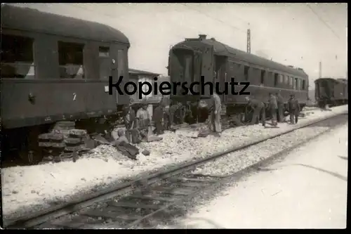 ALTE POSTKARTE EISENBAHNUNGLÜCK BÖHEIMKIRCHEN BBÖ ÖBB UNFALL ENTGLEISUNG DES SCHLAFWAGENS accident Zugunglück postcard