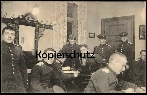 ALTE POSTKARTE ROSTOCK SOLDATENHEIM SCHREIBSTUBE SOLDATEN Uniform Kaserne Soldat Ansichtskarte AK cpa postcard