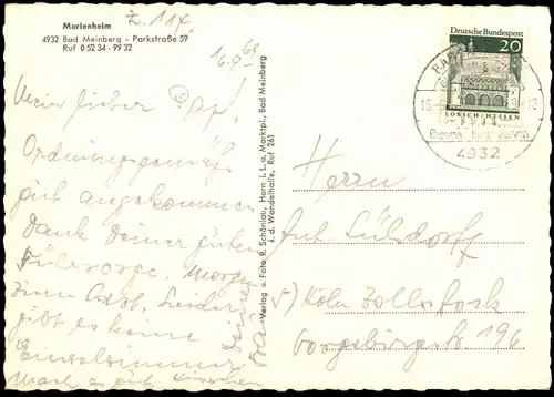ÄLTERE POSTKARTE HORN BAD MEINBERG MARIENHEIM SPEISESAAL postcard cpa AK Ansichtskarte