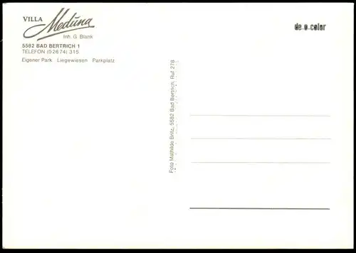 ÄLTERE POSTKARTE BAD BERTRICH VILLA MEDUNA EIGENER PARK LIEGEWIESEN PARKPLATZ Haus cpa postcard AK Ansichtskarte