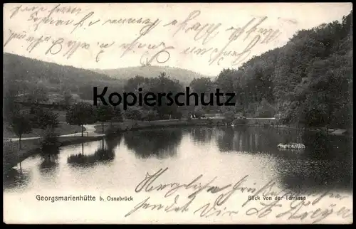 ALTE POSTKARTE GEORGSMARIENHÜTTE BLICK VON DER TERRASSE BAHNPOST 1907 Ansichtskarte AK cpa postcard