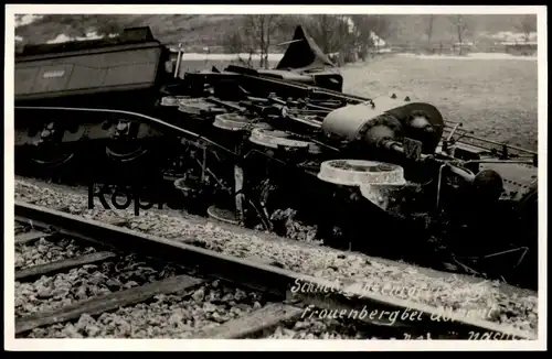 ALTE POSTKARTE FRAUENBERG BEI ADMONT EISENBAHNUNGLÜCK ÖBB SCHNELLZUG ENTGLEISUNG train accident Zugunglück Otto Zell AK