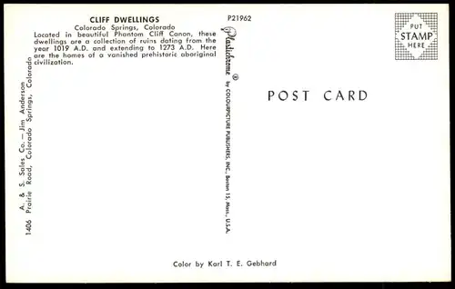 POSTKARTE CLIFF DWELLINGS CHIEF & CHILDREN IN TRIBAL DRESS INDIANS Indianer Indian Indien Kopfschmuck feather headdress