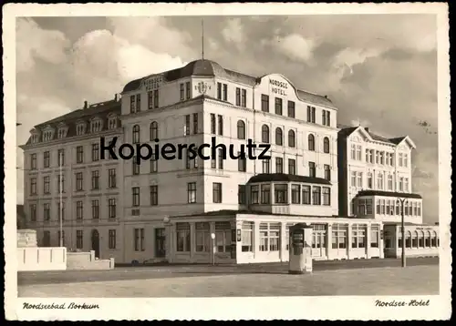 ALTE POSTKARTE BORKUM NORDSEE-HOTEL NORDSEEHOTEL Litfasssäule Werbung Brinkmann cpa postcard AK Ansichtskarte