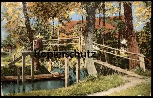 ALTE POSTKARTE GRUSS AUS DEM SPREEWALD PARTIE BEI BURG PHOTOCHROMIE TRACHT Ansichtskarte postcard AK cpa